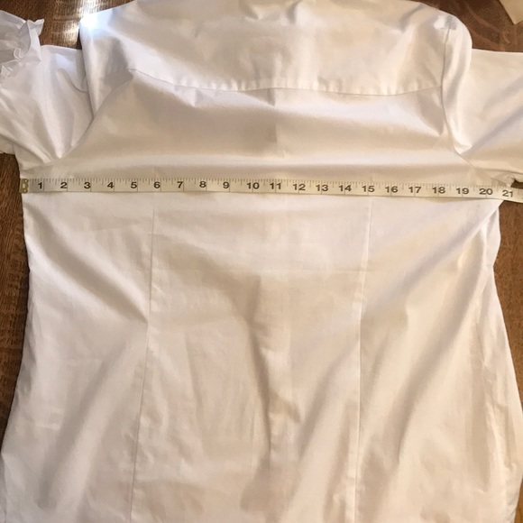 🆕 Karl Lagerfeld White Ruffle Blouse Poet Pirate - Picture 5 of 7